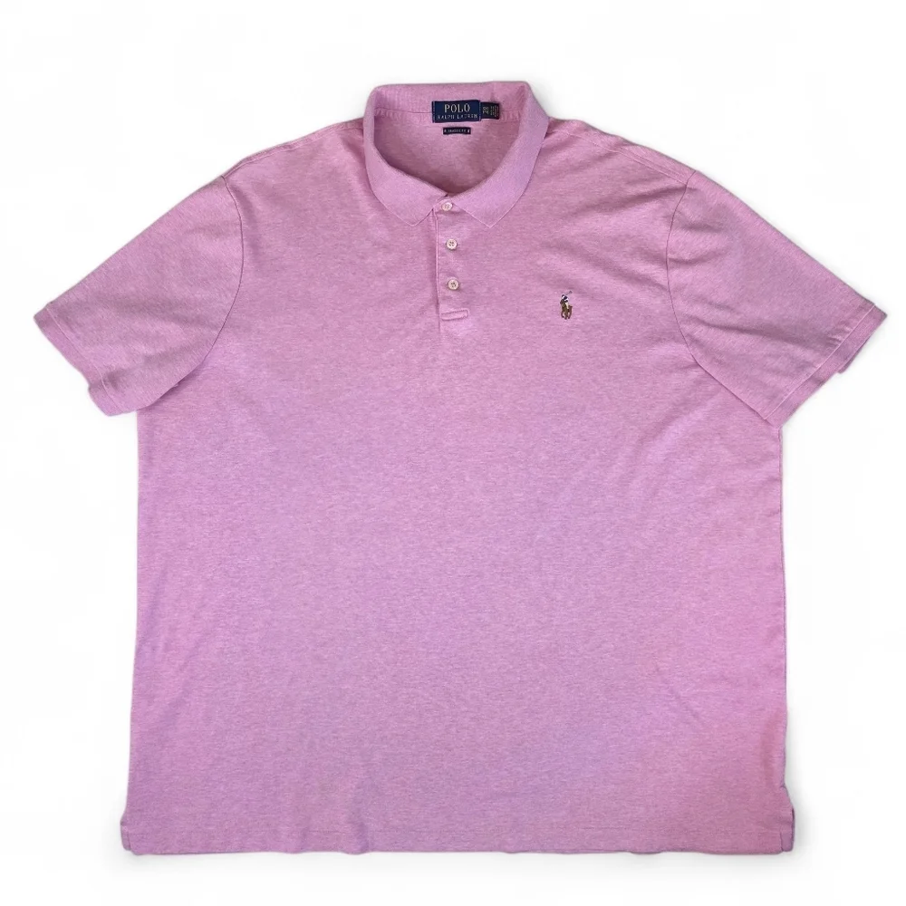 Polo Ralph Lauren Heather Pink Classic Fit Polo Men's XXL Cotton Short Sleeve